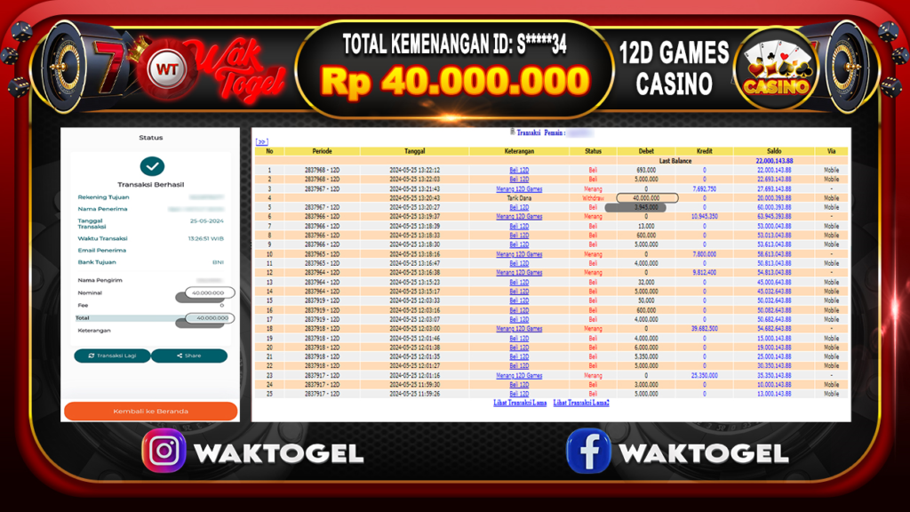 BUKTI PEMBAYARAN 12D GAMES WAKTOGEL