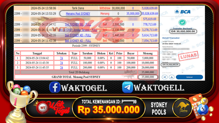 BUKTI PEMBAYARAN SYDNEY WAKTOGEL