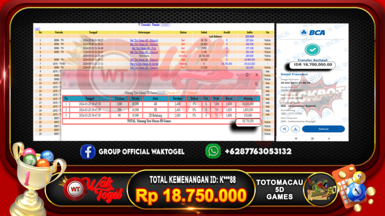 BUKTI PEMBAYARAN TOTOMACAU 5D WAKTOGEL