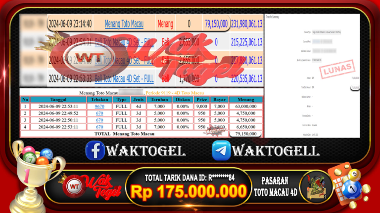 BUKTI PEMBAYARAN TOTO MACAU 4D WAKTOGEL