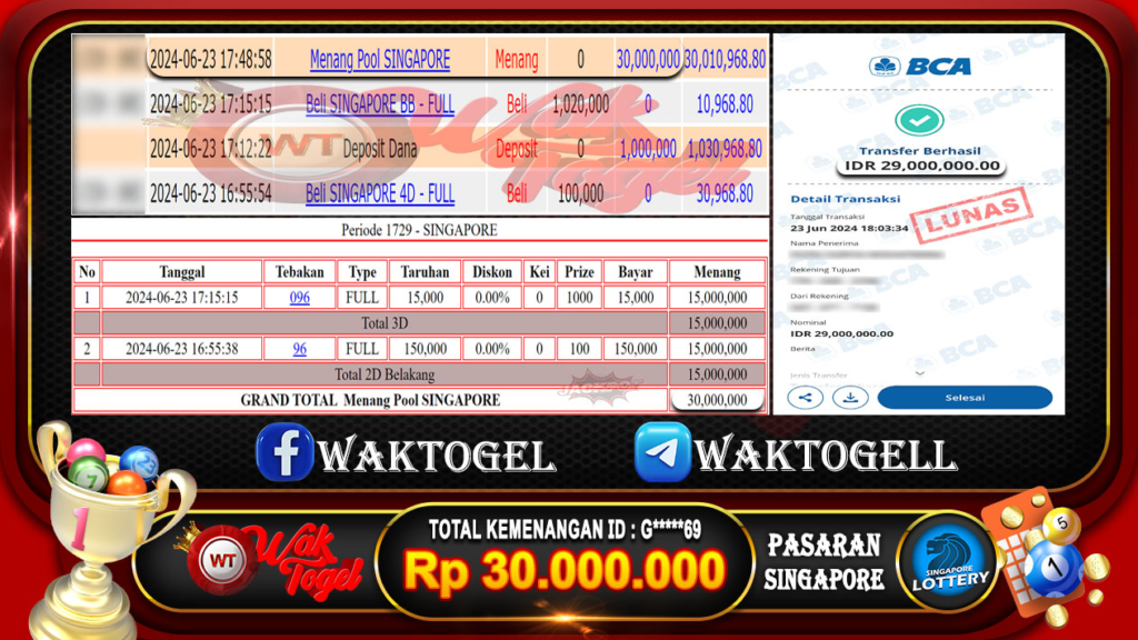 BUKTI PEMBAYARAN SINGAPORE WAKTOGEL