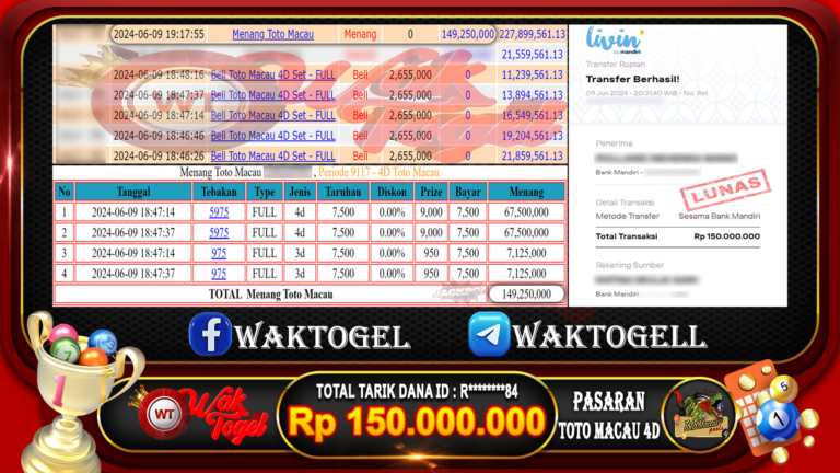 BUKTI PEMBAYARAN TOTO MACAU 4D WAKTOGEL