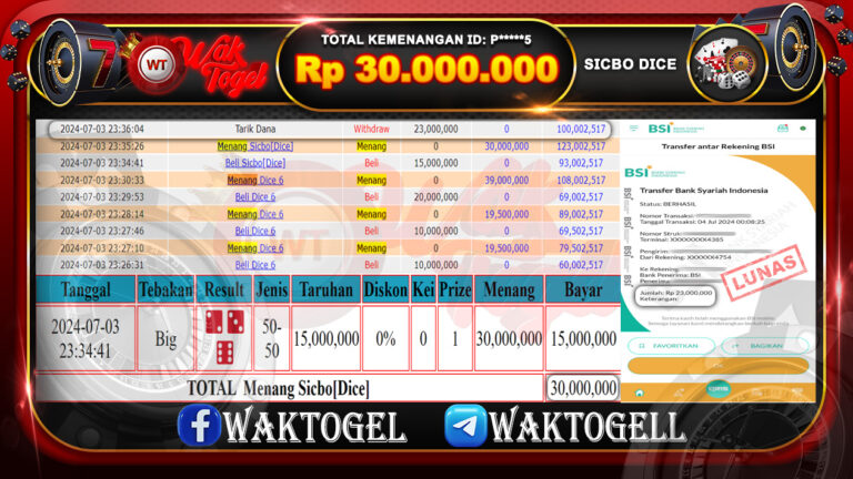 BUKTI PEMBAYARAN CASINO WAKTOGEL