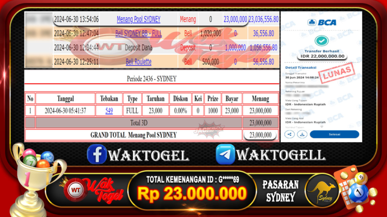 BUKTI PEMBAYARAN SYDNEY WAKTOGEL