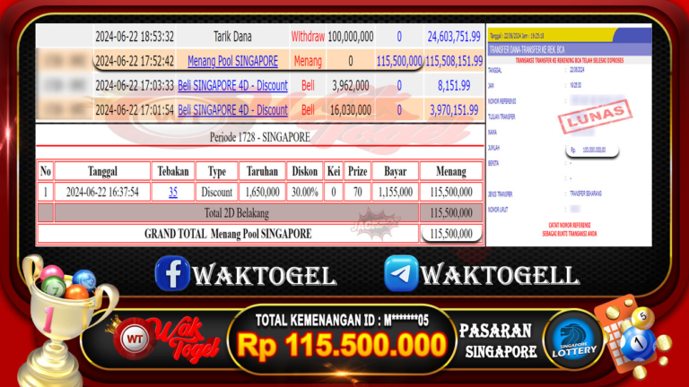 BUKTI PEMBAYARAN SINGAPORE WAKTOGEL