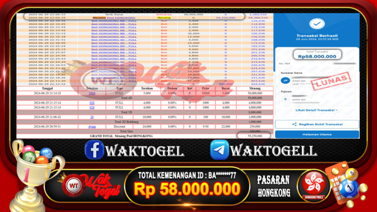 BUKTI PEMBAYARAN HONGKONG WAKTOGEL