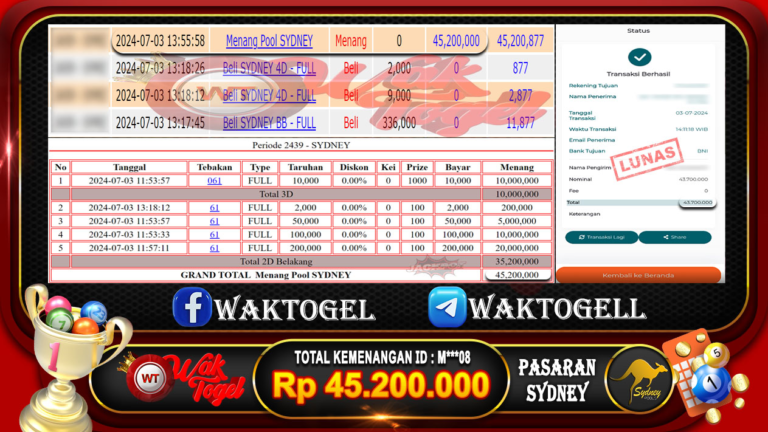 BUKTI PEMBAYARAN SYDNEY WAKTOGEL