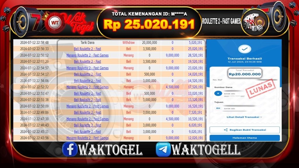 BUKTI PEMBAYARAN ROULETTE 2 - FAST WAKTOGEL