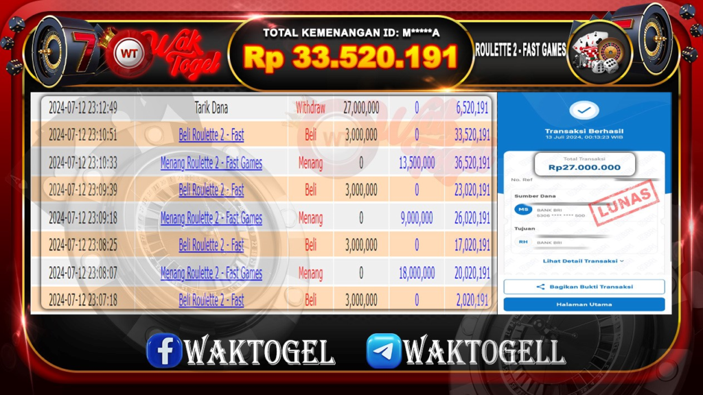 BUKTI PEMBAYARAN ROULETTE 2 - FAST WAKTOGEL