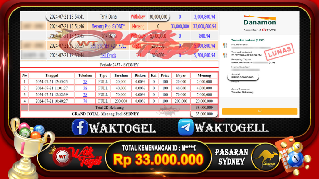 BUKTI PEMBAYARAN SYDNEY WAKTOGEL