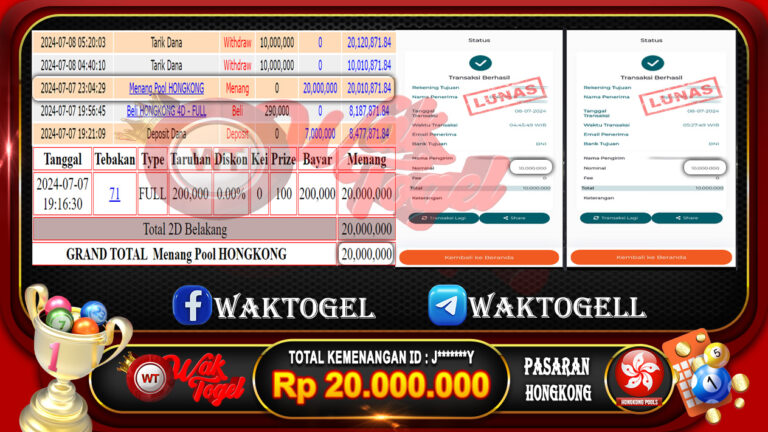 BUKTI PEMBAYARAN HONGKONG WAKTOGEL