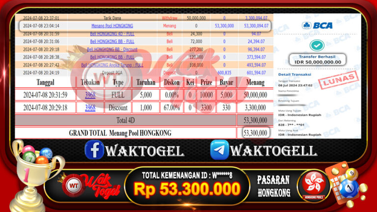 BUKTI PEMBAYARAN HONGKONG WAKTOGEL