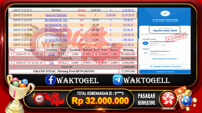 BUKTI PEMBAYARAN HONGKONG WAKTOGEL