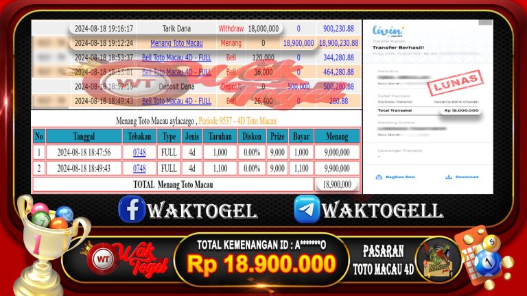 BUKTI PEMBAYARAN TOTO MACAU 4D WAKTOGEL