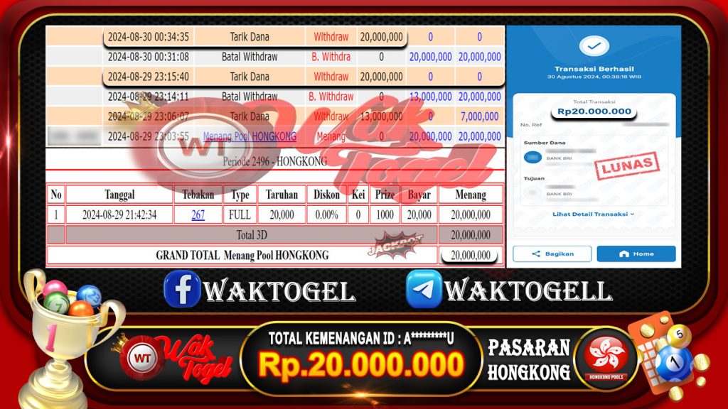 BUKTI PEMBAYARAN HONGKONG WAKTOGEL