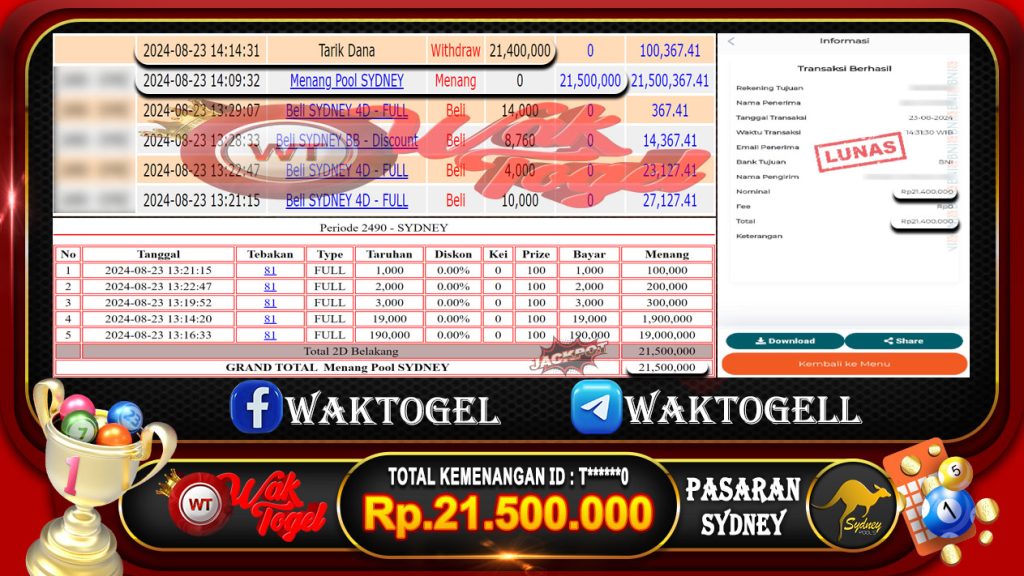 BUKTI PEMBAYARAN SYDNEY WAKTOGEL