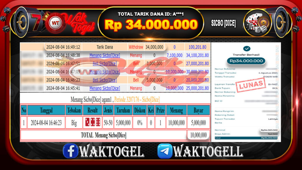 BUKTI PEMBAYARAN SICBO WAKTOGEL