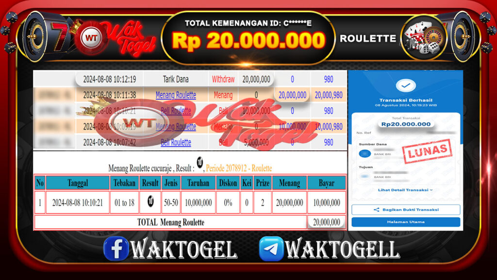 BUKTI PEMBAYARAN ROULETTE WAKTOGEL