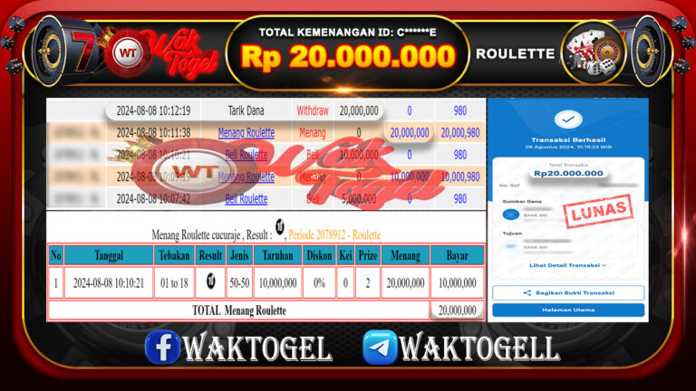 BUKTI PEMBAYARAN ROULETTE  WAKTOGEL