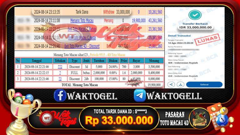 BUKTI PEMBAYARAN TOTO MACAU 4D WAKTOGEL