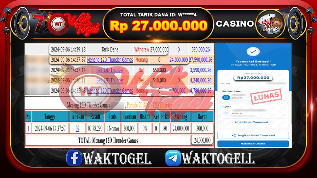 BUKTI PEMBAYARAN CASINO WAKTOGEL