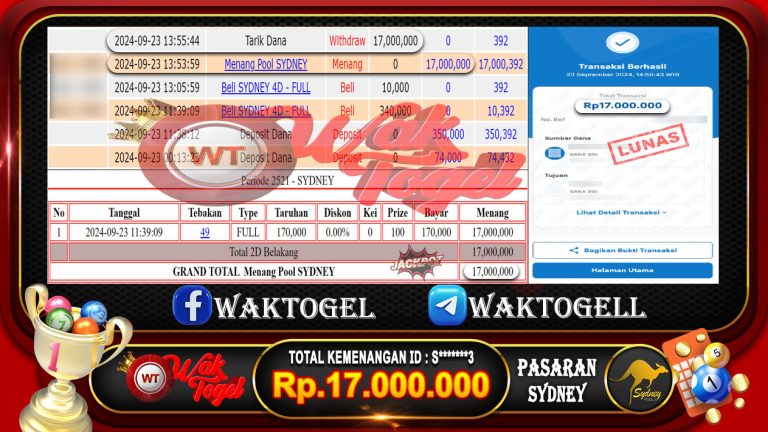 BUKTI PEMBAYARAN SYDNEY WAKTOGEL