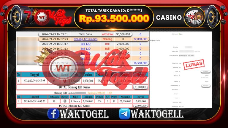 BUKTI PEMBAYARAN CASINO WAKTOGEL