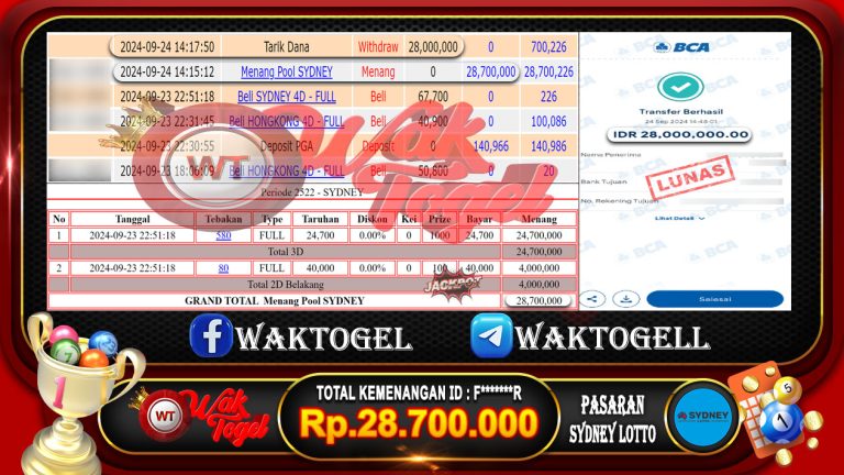 BUKTI PEMBAYARAN SYDNEY LOTTO WAKTOGEL