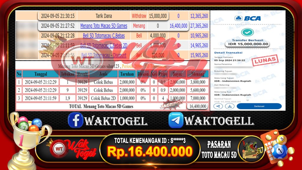 BUKTI PEMBAYARAN TOTO MACAU 5D WAKTOGEL