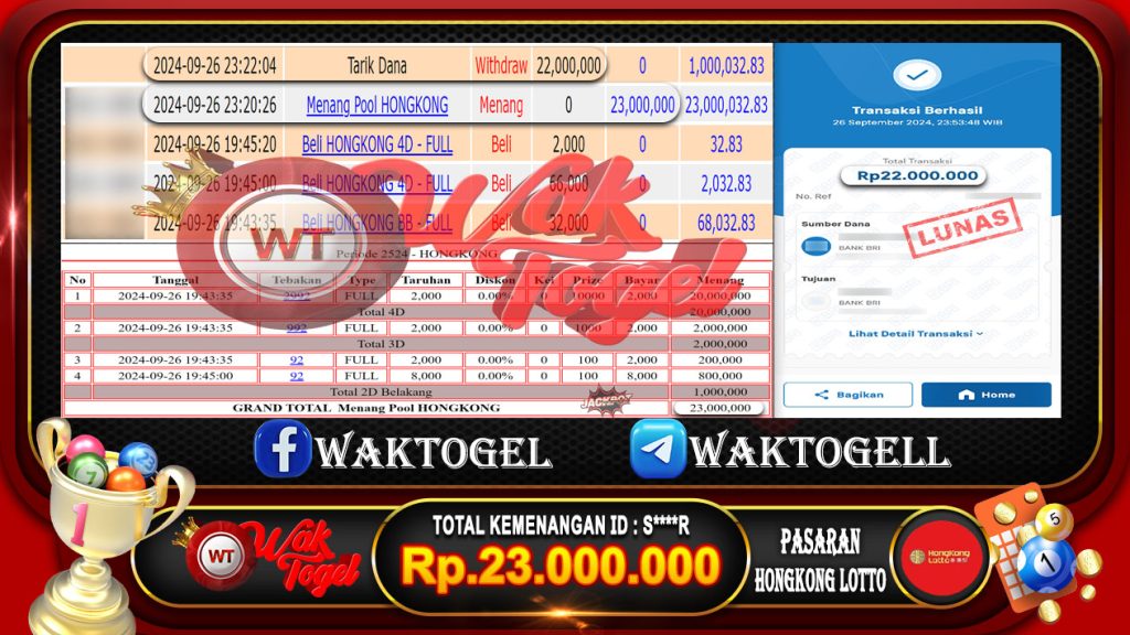 BUKTI PEMBAYARAN HONGKONG WAKTOGEL