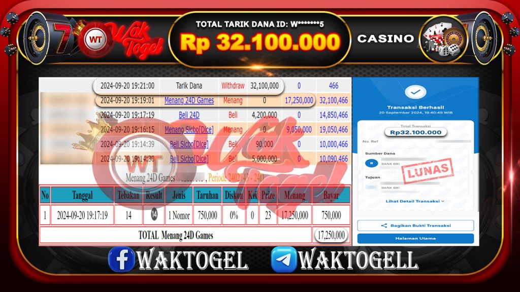 BUKTI PEMBAYARAN CASINO WAKTOGEL