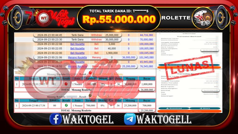 BUKTI PEMBAYARAN ROULETTE  WAKTOGEL