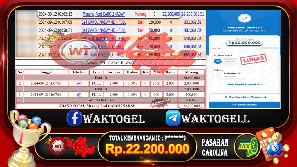 BUKTI PEMBAYARAN CAROLINADAY WAKTOGEL