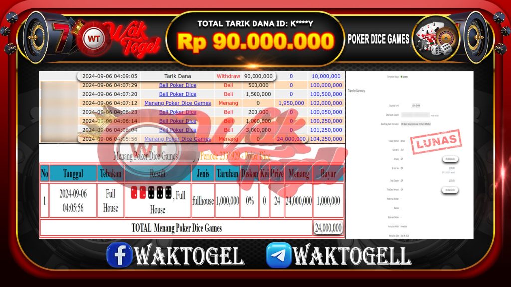 BUKTI PEMBAYARAN POKER DICE GAMES WAKTOGEL