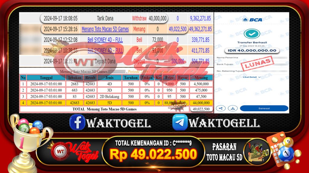 BUKTI PEMBAYARAN TOTO MACAU 5D WAKTOGEL