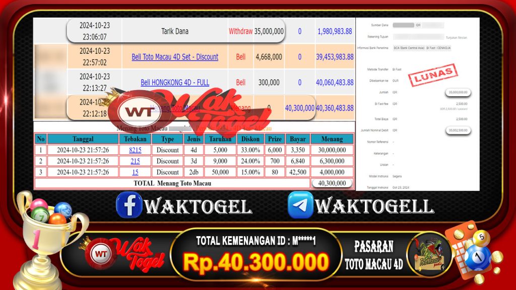 BUKTI PEMBAYARAN TOTO MACAU 4D WAKTOGEL