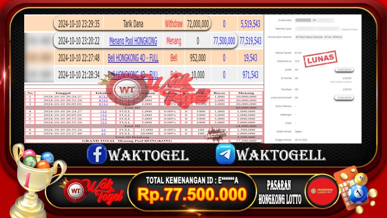 BUKTI PEMBAYARAN HONGKONG LOTTO WAKTOGEL