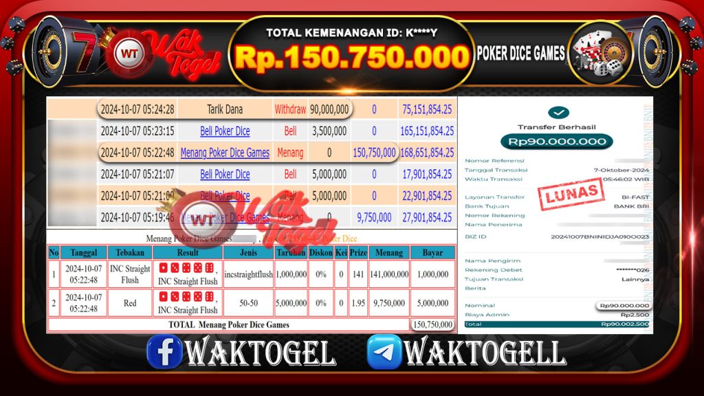 BUKTI PEMBAYARAN POKER DICE GAMES WAKTOGEL