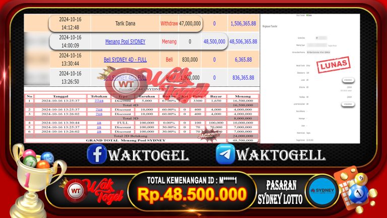 BUKTI PEMBAYARAN SYDNEY LOTTO WAKTOGEL