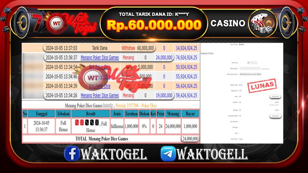 BUKTI PEMBAYARAN CASINO WAKTOGEL