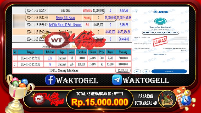 BUKTI PEMBAYARAN TOTO MACAU 4D WAKTOGEL