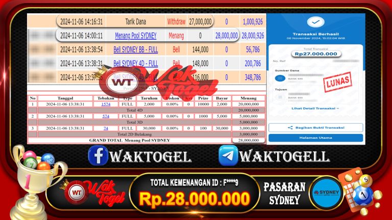 BUKTI PEMBAYARAN SYDNEY LOTTO WAKTOGEL