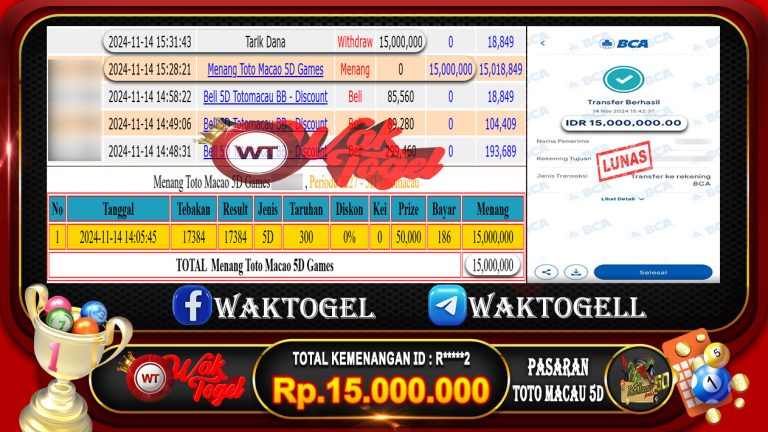 BUKTI PEMBAYARAN TOTO MACAU 5D WAKTOGEL