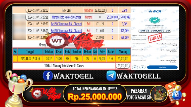 BUKTI PEMBAYARAN TOTO MACAU 5D WAKTOGEL