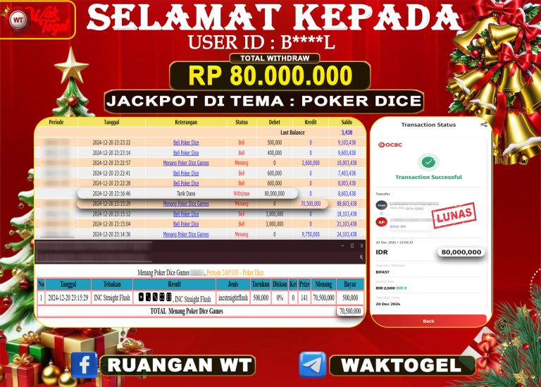 BUKTI PEMBAYARAN POKER DICE GAMES WAKTOGEL