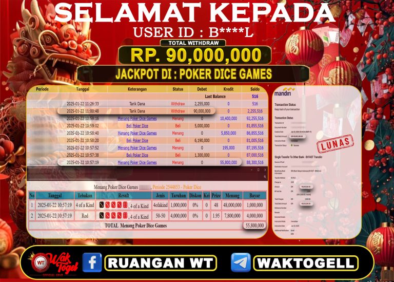 BUKTI PEMBAYARAN POKER DICE GAMES WAKTOGEL