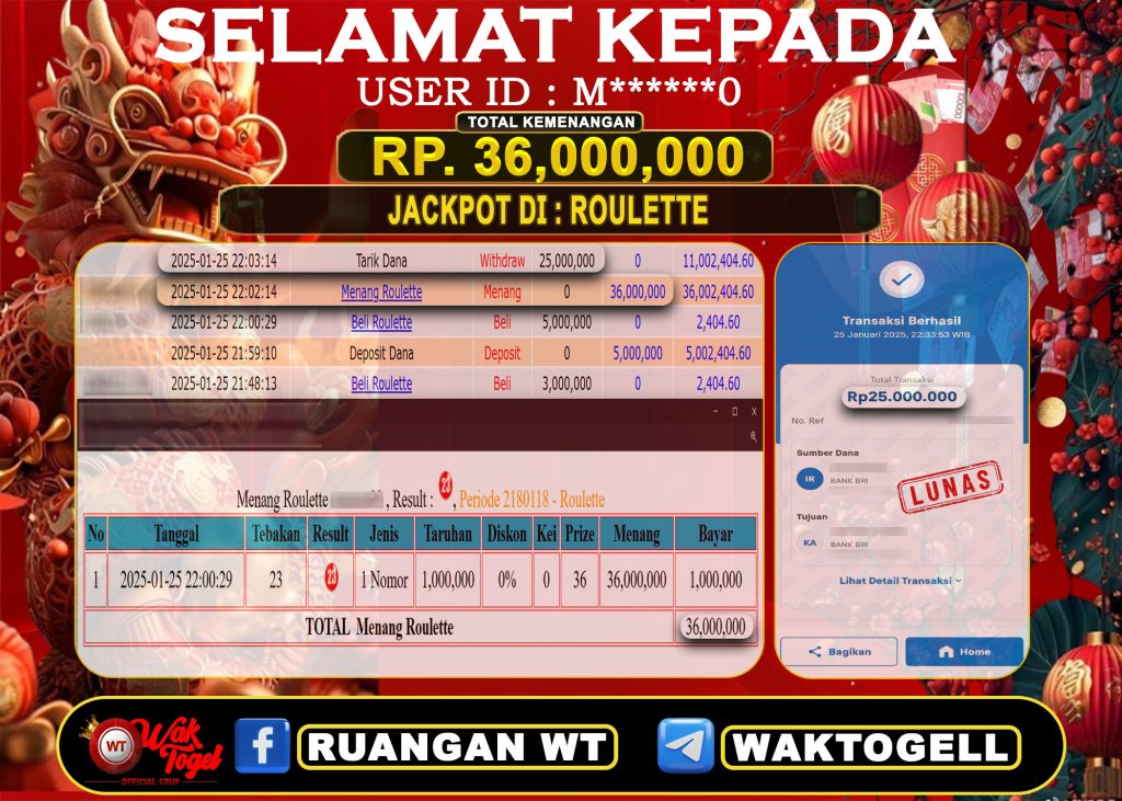 BUKTI PEMBAYARAN ROULETTE WAKTOGEL