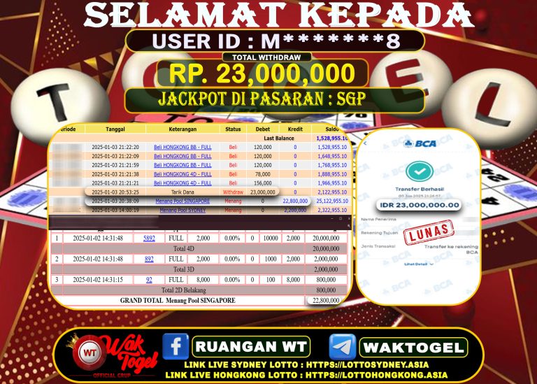 BUKTI PEMBAYARAN SINGAPORE WAKTOGEL