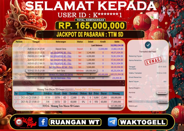 BUKTI PEMBAYARAN TOTO MACAU 5D WAKTOGEL