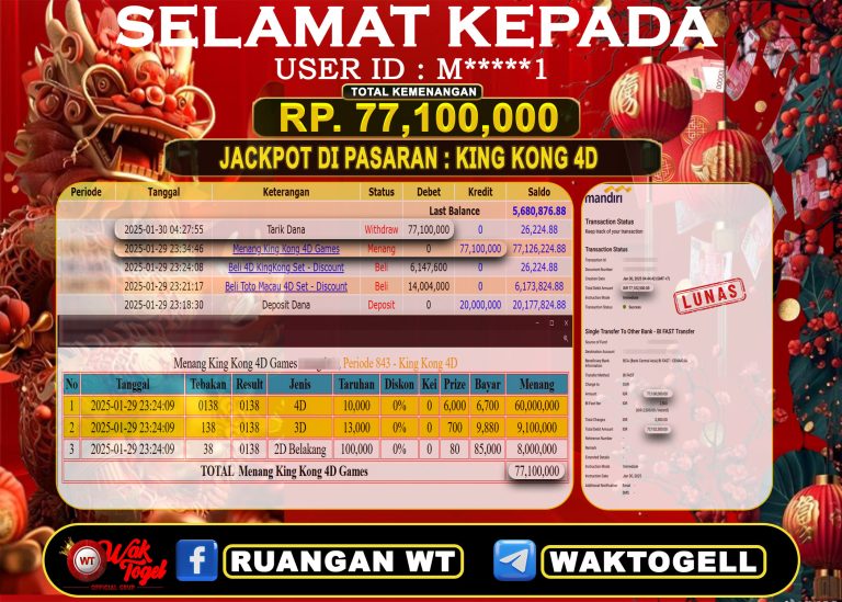 BUKTI PEMBAYARAN KING KONG 4D WAKTOGEL